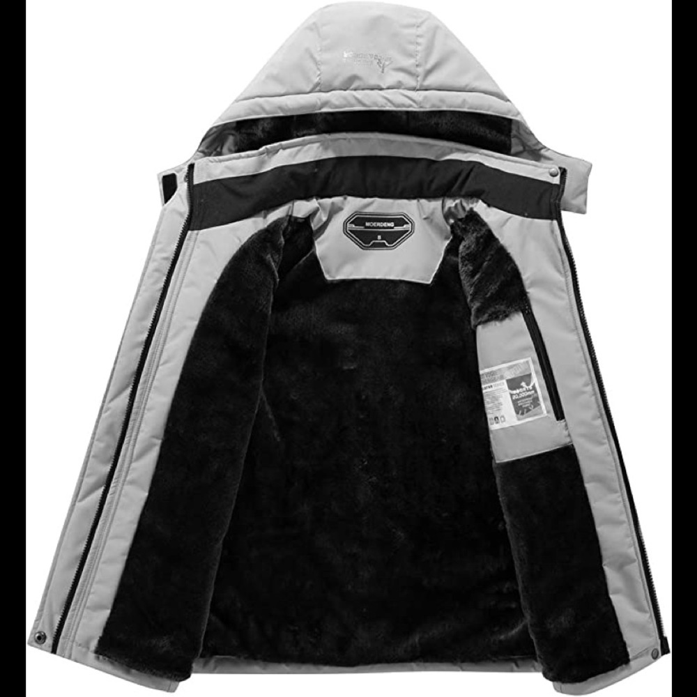 New Mens Artic Thick Interior Fleece Lined Jacket Zipper Pockets - Picture 2 of 2